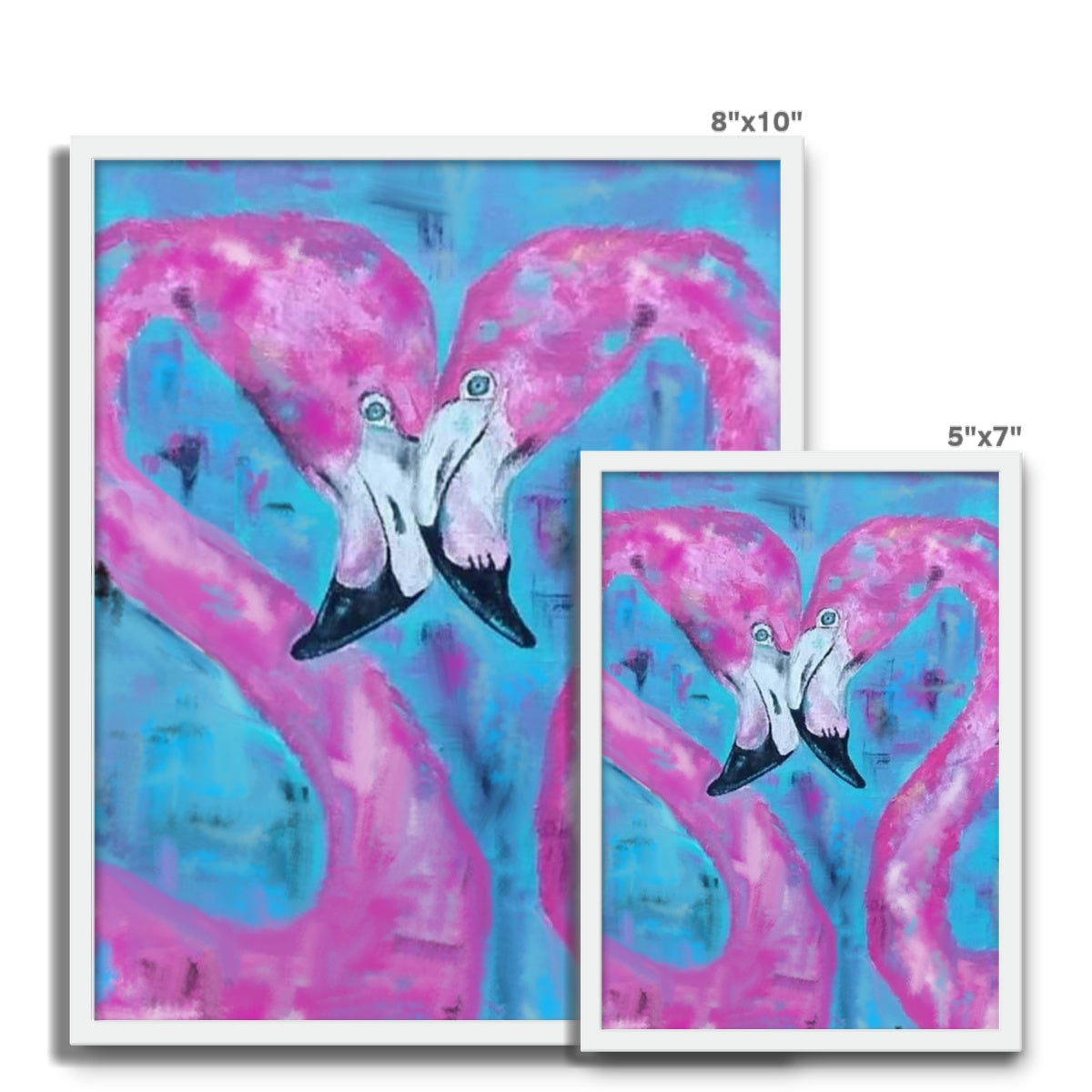 Flamingo Tango Framed Photo Tile