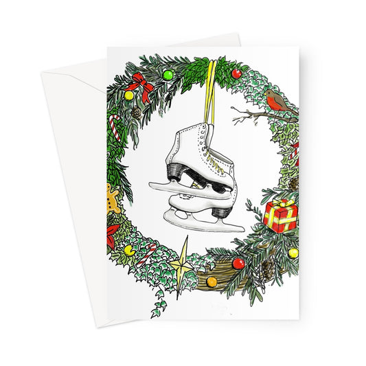 Skating into Christmas  Greeting Card