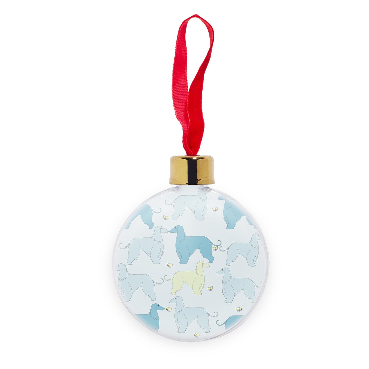 Afghan Breeze Rainbow Dogs Transparent Christmas bauble