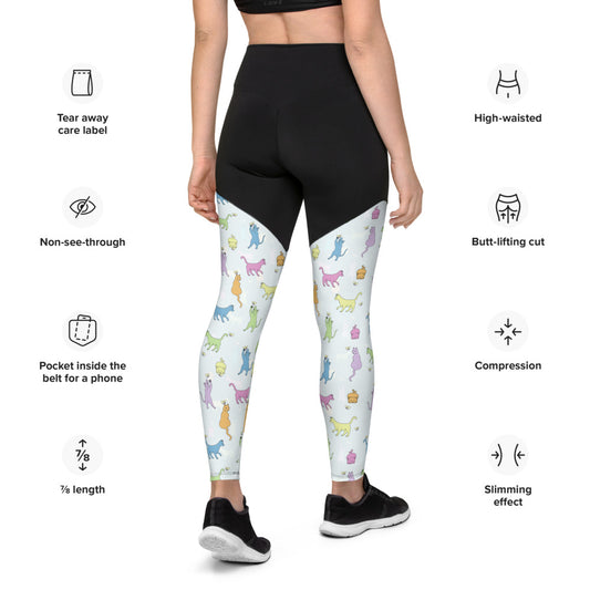 Rainbow Cats Together Sports Leggings