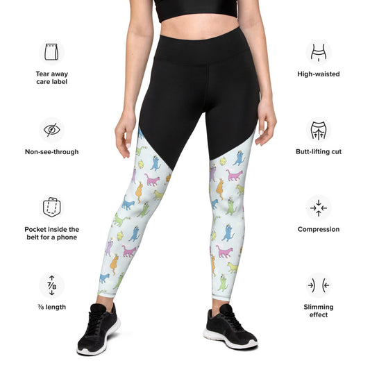 Rainbow Cats Together Sports Leggings