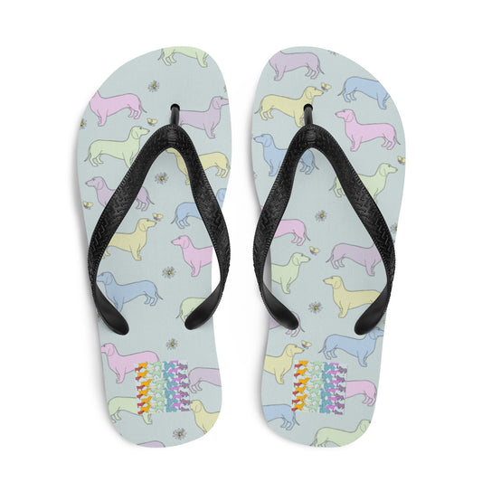 Rainbow Dogs Dachshund Flip-Flops