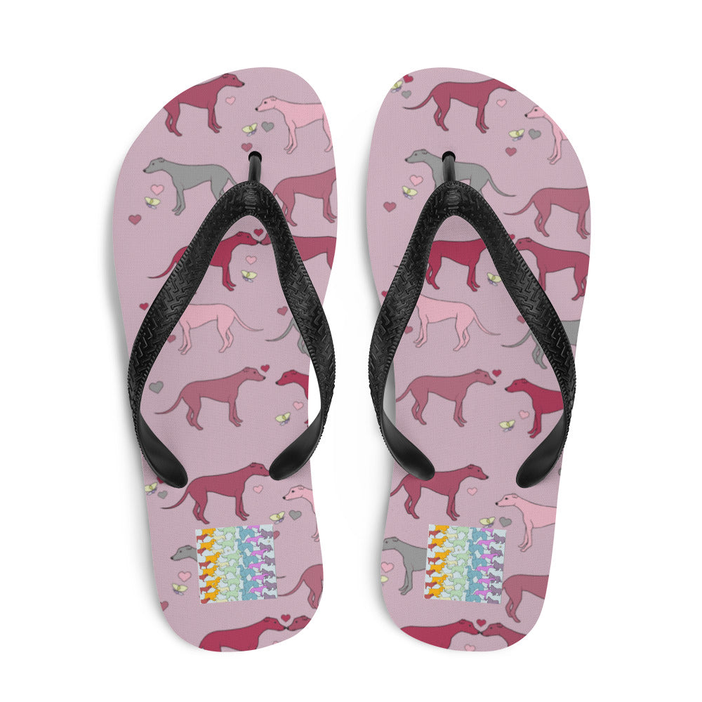 Rainbow Dogs Love Greyhound Flip-Flops