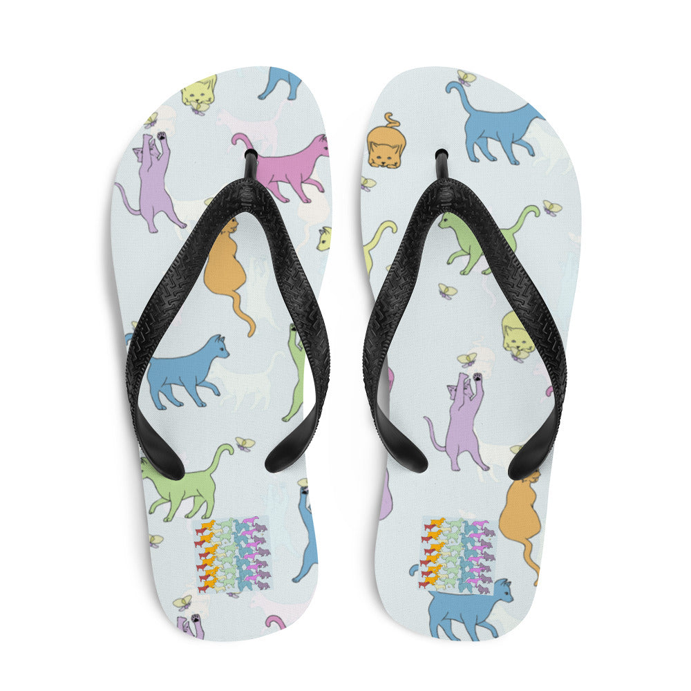 Rainbow Cats Together Flip-Flops