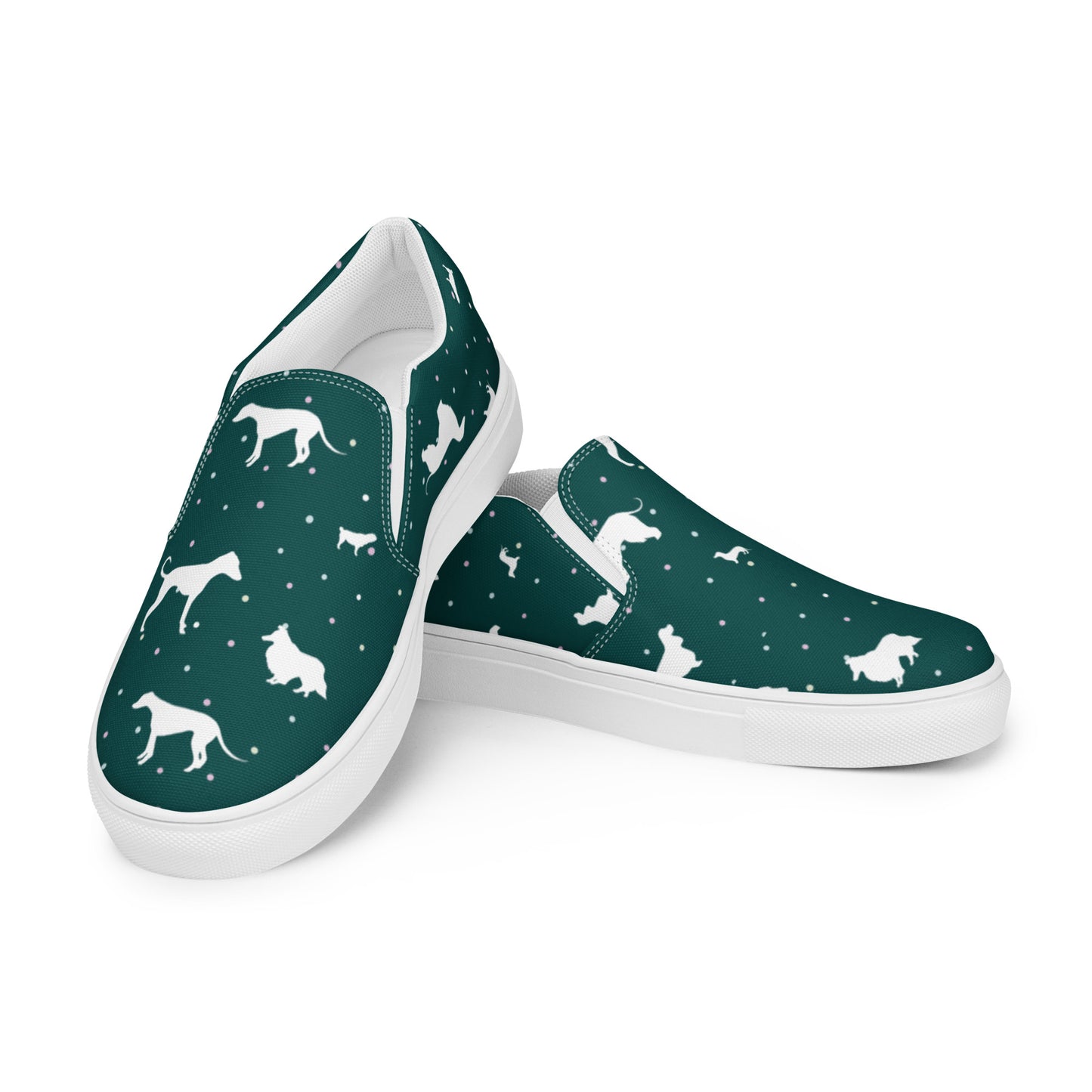 Polkadogs Green Women’s slip-on canvas shoes