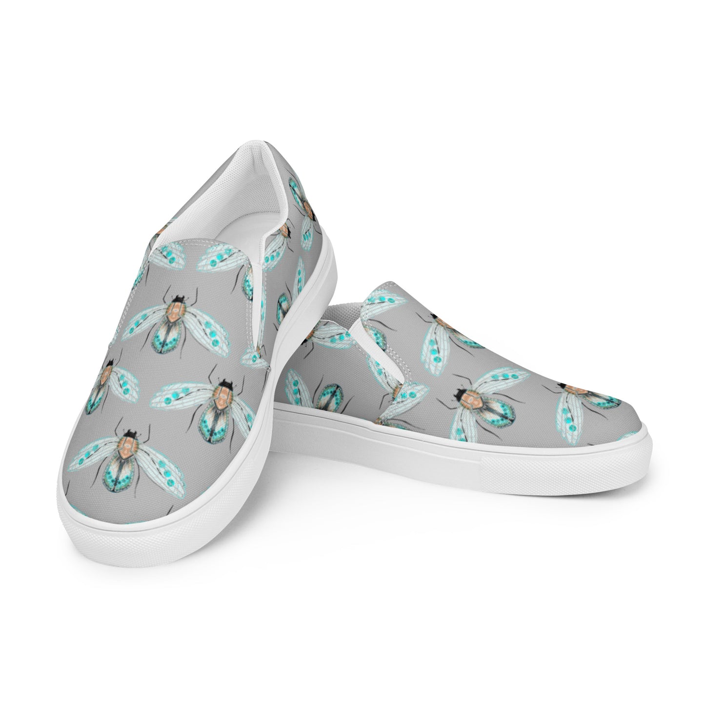 Bejewelled Beetle Beauty Women’s slip-on canvas shoes